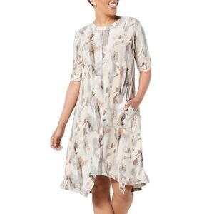LOGO XLP Petite Lounge by Lori Goldstein Pieced French Terry Neutral